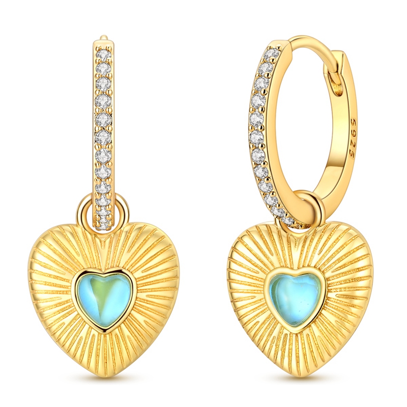 Opal Earrings Dangle - Brincos de argola com pingente de