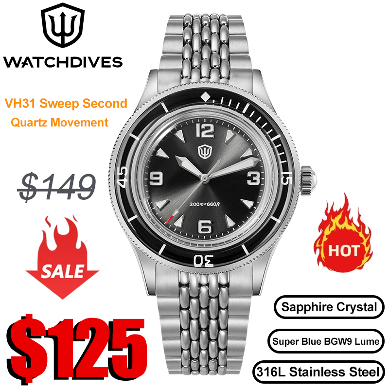 Vintage Pocket Watch - Relógios Watchdives WD50Q com Movimento Quartz