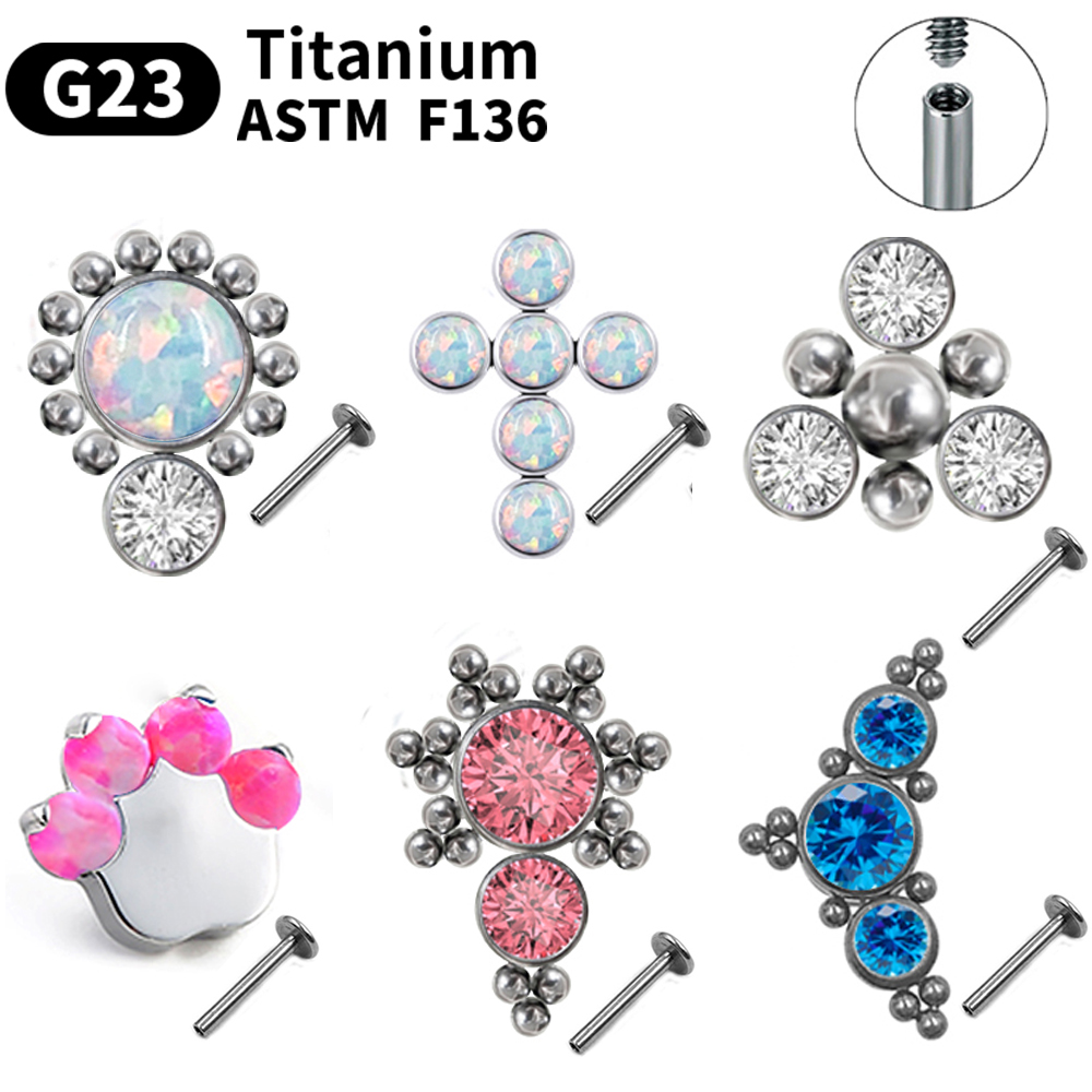 Opal Earrings Dangle - Brincos de Titânio G23 para Piercing