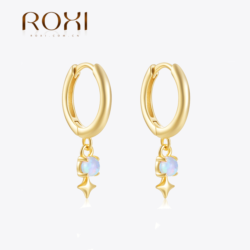 Opal Earrings Dangle - Roxi brincos de argola de opala