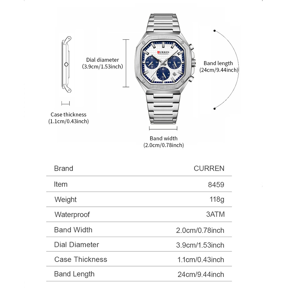 CURREN Casual Versatilidade Ma - Jewelry Watches Vintage avaliação e preço