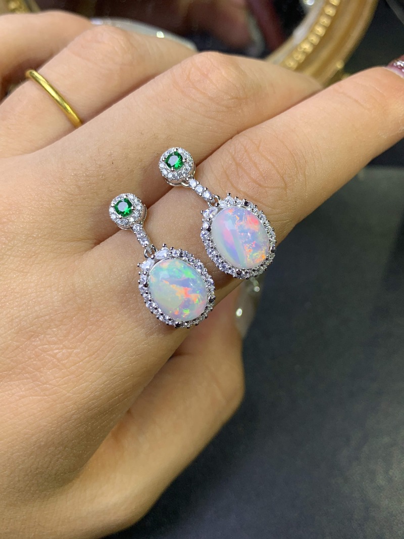 Brinco simples de opala para m - Opal Earrings Dangle avaliação e preço