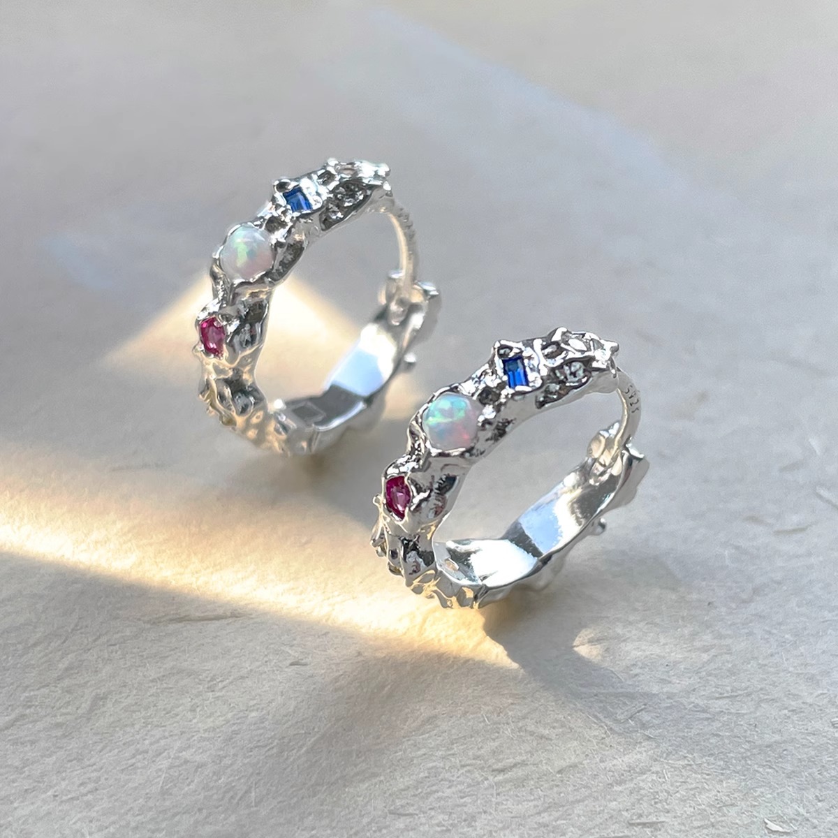 925 prata esterlina opala hoop - Opal Earrings Dangle avaliação e preço