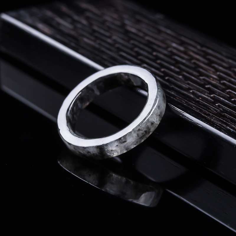 Anel de jadeíta negra tipo gel - Jewelry & Watches Ltd avaliação e preço
